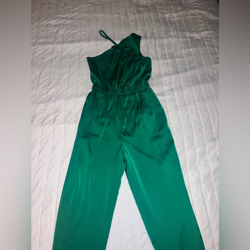 Jumpsuits | Armani Exchange| Green| Size:00 |Silky One Shoulder